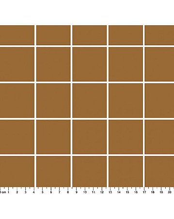 Tricoline Estampado Grid (Caramelo c/ Branco) 100% Algodão 50cm x 1,50mt