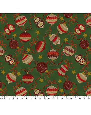 Tricoline Enfeite de Natal 43 Verde 100% Alg 50cm x 1,50mt