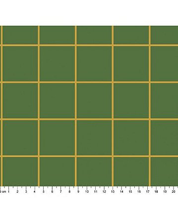 Tricoline Grid Natalino 23 Verde 100% Algodão 50cm x 1,50mt