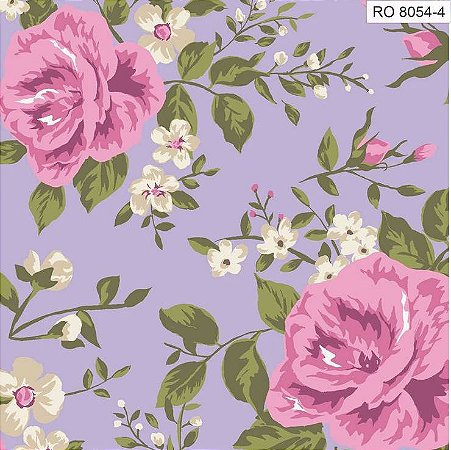 Tricoline Romantique 3 Lilás 100% Algodão, 50cm x 1,50mt