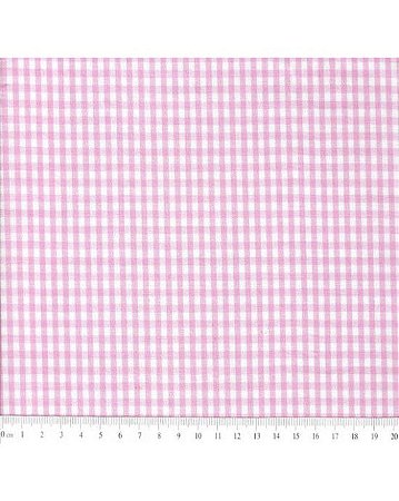 Tricoline Xadrez Pequeno Fio Tinto (Rosa) 100% Alg. 50cm x 1,50mt