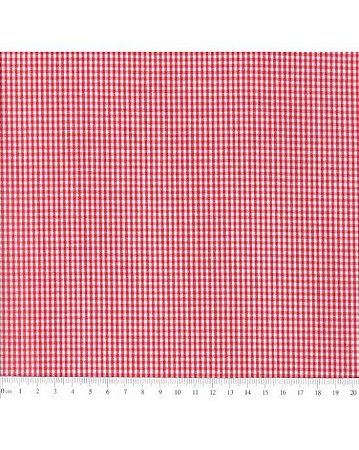 Tricoline Xadrez 1XM (Vermelho) 100% Algodão 50cm x 1,50mt