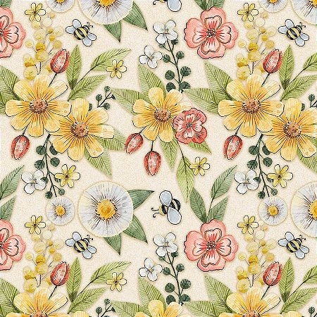 tricoline floral patchwork