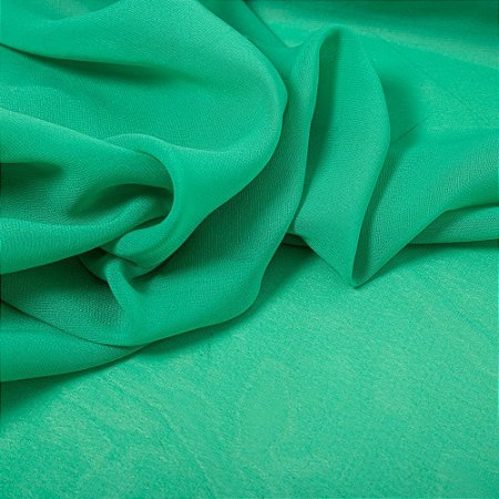 Tecido Chiffon Musseline Verde Jade 100% Poliéster 1mtX1,45m