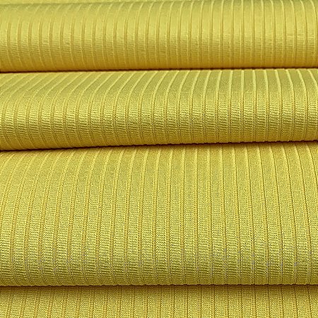 Tecido Malha Canelada Com Elastano (Amarelo) 1mt x 1,60mt