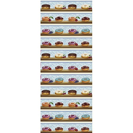 Tricoline Digital Barrado Donuts, 100% Algodão 54cm x 1,50mt