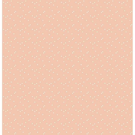 Tecido Tricoline Crazy Dots Pêssego, 100% Alg, 50cm x 1,50mt