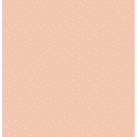 Tecido Tricoline Crazy Dots Pêssego, 100% Alg, 50cm x 1,50mt