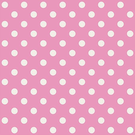 Tricoline Poá Médio Peri Branco Fundo Rosa, 50cm x 1,50mt