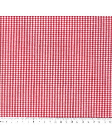 Tricoline Mini Xadrez Fio Tinto (Vermelho) 100% Alg. 50cm x 1,50mt