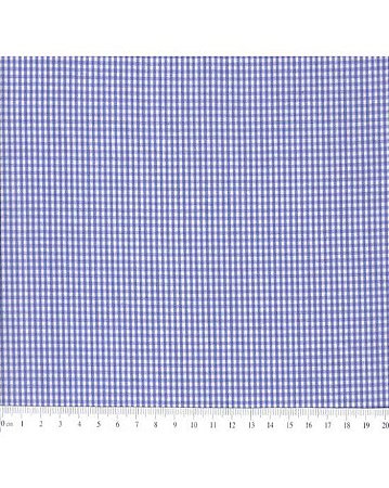 Tricoline Mini Xadrez Fio Tinto (Azul Royal) 100% Alg. 50cm x 1,50mt