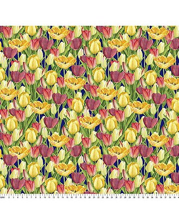 Tricoline Digital Floral Marianne 100% Algodão 50cm x 1,50mt