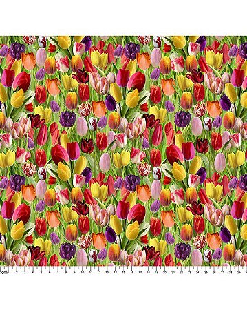 Tricoline Digital Floral Estella 100% Algodão 50cm x 1,50mt