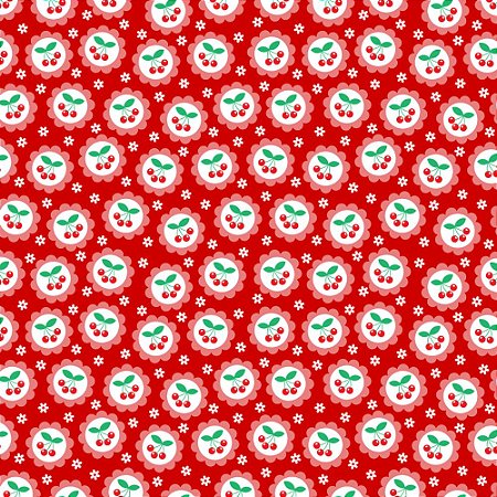 Tricoline Cereja na Moldura Vermelho, 100%Alg, 50cm x 1,50mt