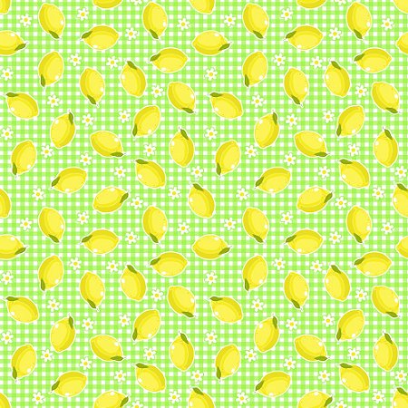 Tecido Tricoline Limão Xadrez, 100% Algodão, 50cm x 1,50mt
