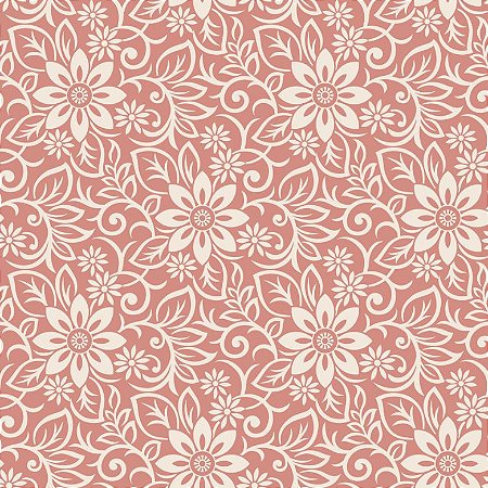 Tecido Tricoline Floral Nature Rose, 50cm x 1,50mt