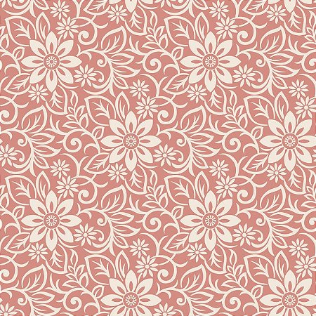 Tecido Tricoline Floral Nature Rose, 50cm x 1,50mt