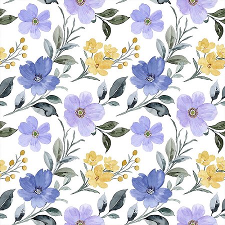 Tricoline Digital Floral Roma, 100% Algodão 50cm x 1,50mt