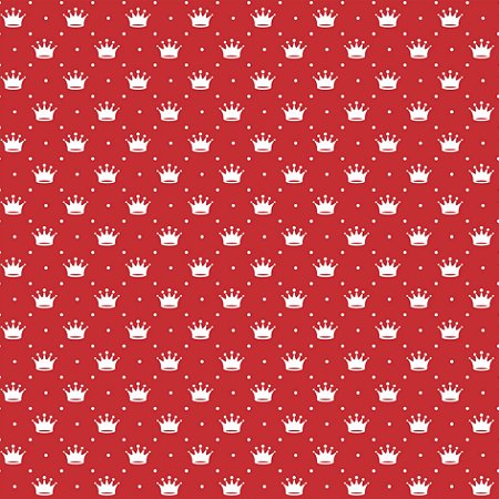 Tricoline Coroa F. Vermelho 100% Algodão 50cm x 1,50mt.