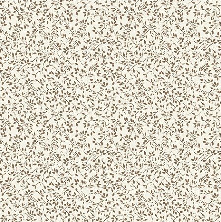 Tecido Tricoline Raminhos Nature Bege F. Claro 50cm x 1,50mt
