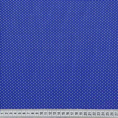 Tricoline Poá FM Fundo Azul Royal 100%Algodão 50cm x 1,50mt