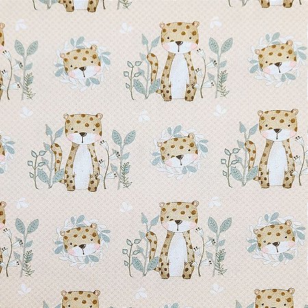 Tricoline Digital Tigre no Safari Rose, 50cm x 1,50mt