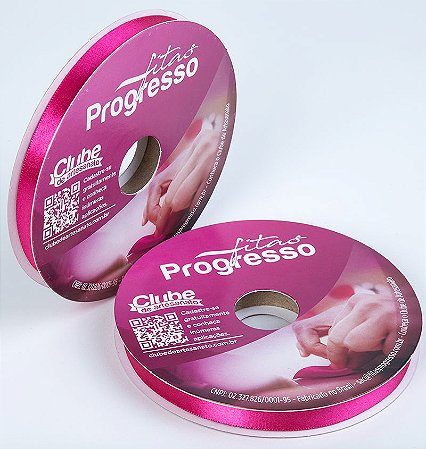 Fita De Cetim Progresso Pink CF002, 10mm - Rolo 50mt