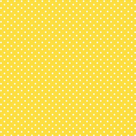 Tricoline Poá Pequeno Branco Fundo Amarelo, 50cm x 1,50mt