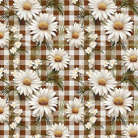 Tecido Tricoline Digital Daisy 04, 100% Algodão 50cm x 1,50m