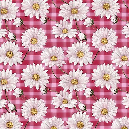 Tecido Tricoline Digital Daisy 07, 100% Algodão 50cm x 1,50m