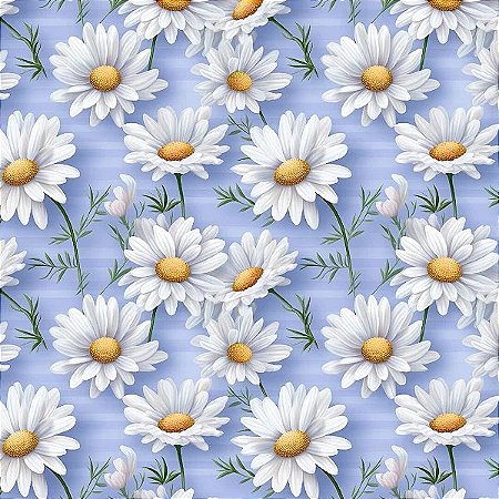 Tecido Tricoline Digital Daisy 09, 100% Algodão 50cm x 1,50m