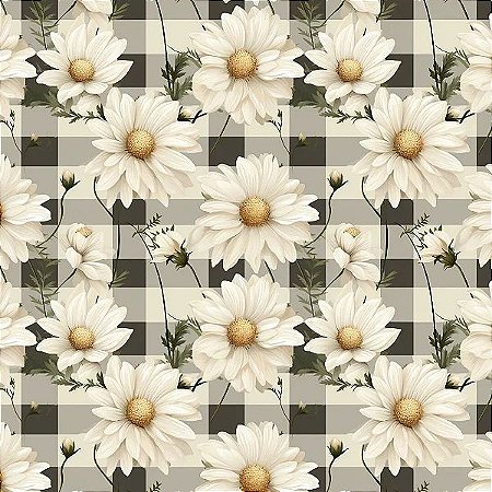 Tecido Tricoline Digital Daisy 11, 100% Algodão 50cm x 1,50m