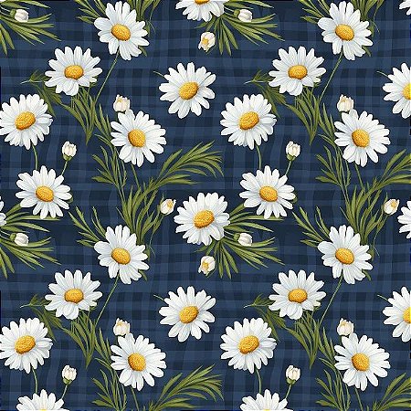 Tecido Tricoline Digital Daisy 12, 100% Algodão 50cm x 1,50m