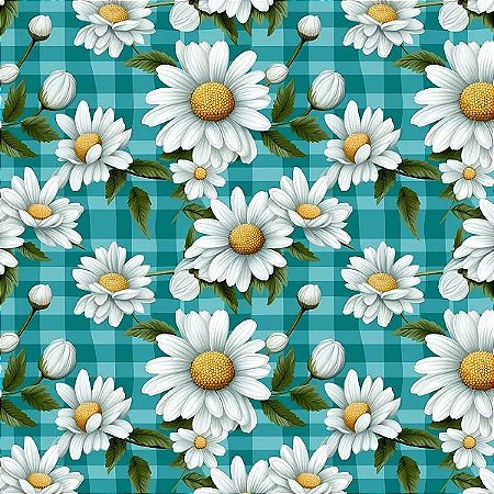 Tecido Tricoline Digital Daisy 13, 100% Algodão 50cm x 1,50m