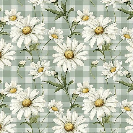 Tecido Tricoline Digital Daisy 14, 100% Algodão 50cm x 1,50m