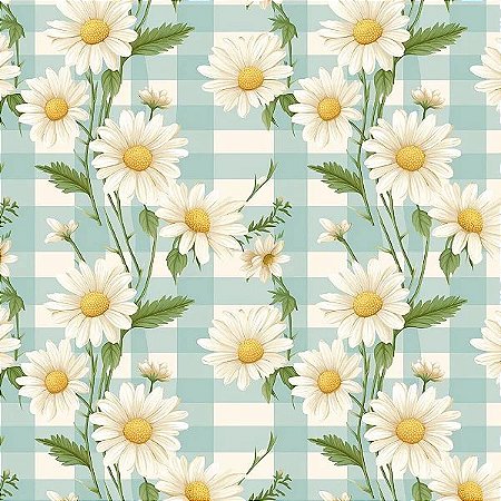 Tecido Tricoline Digital Daisy 15, 100% Algodão 50cm x 1,50m