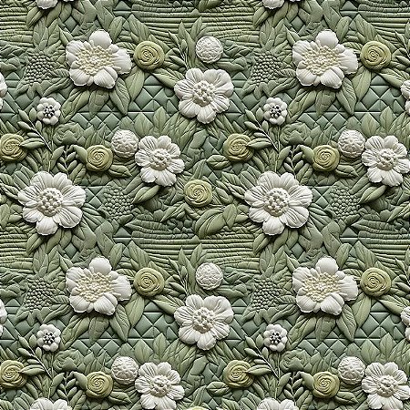 Tecido Tricoline Digital Quilt Verde 6, 100%Alg 50cm x 1,50m