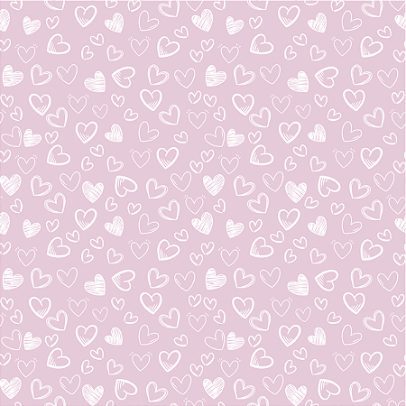 Tecido Tricoline Corações Peri Rosa Claro, 50cm x 1,50mt