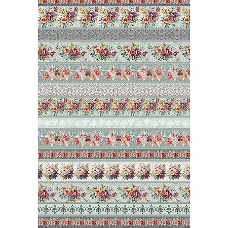 Tricoline Digital Barrado de Faixas Rosa, 50cm x 1,50mt