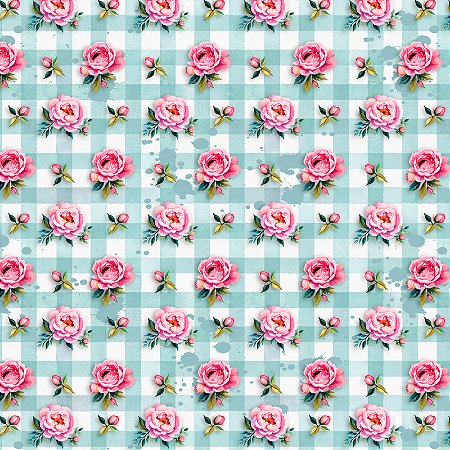 Tricoline Digital Flower Love 02 Cris Poletto, 50cm x 1,50mt