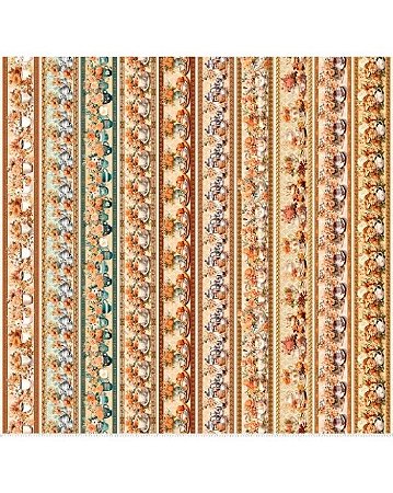 Tricoline Digital Barrado Cup Of Peach 100% Alg 50cm X 1,50m