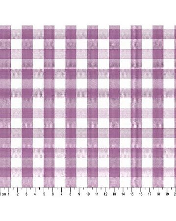 Tricoline Fio Tinto Xadrez 20XM Roxo 100% Alg 50cm x 1,50mt