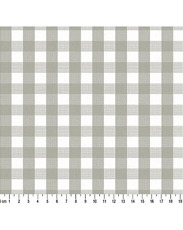 Tricoline Fio Tinto Xadrez 20XM Cinza 100% Alg 50cm x 1,50mt