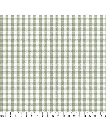 Tricoline Xadrez Fio Tinto Verde Nalva 100%Alg 50cm x 1,50mt
