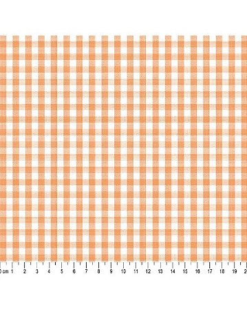 Tricoline Xadrez Fio Tinto Laranja 100% Algodão 50cm x 1,50m