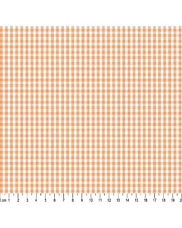 Tricoline Xadrez Pequeno Fio Tinto Laranja 50cm x 1,50mt
