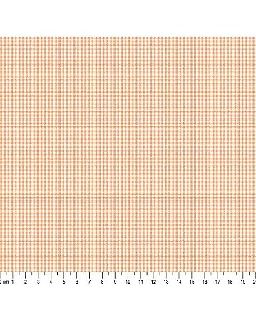 Tricoline Xadrez 1XM (Laranja) 100% Algodão 50cm x 1,50mt