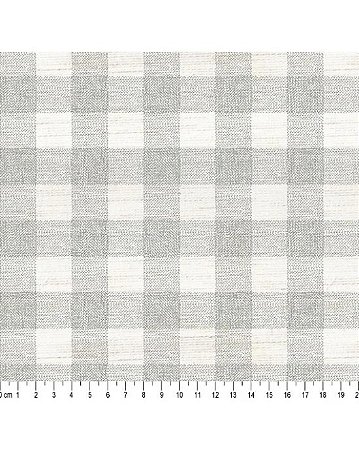 Tecido Linho Misto Xadrez Cinza 70% Algodão 50cm x 1,50mt