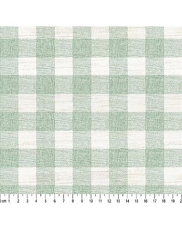 Tecido Linho Misto Xadrez Verde 70% Algodão 50cm x 1,50mt