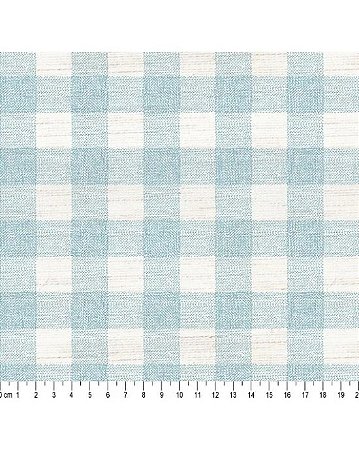 Tecido Linho Misto Xadrez Azul 70% Algodão 50cm x 1,50mt
